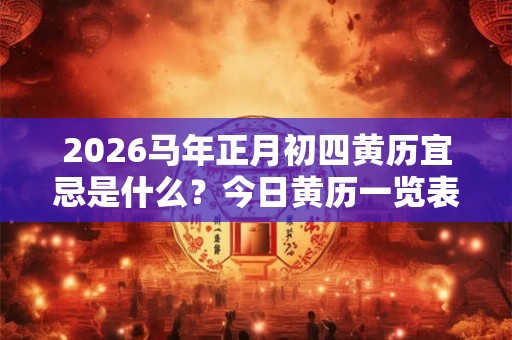 2026马年正月初四黄历宜忌是什么？今日黄历一览表