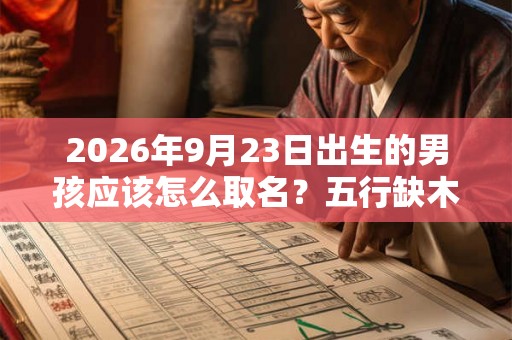 2026年9月23日出生的男孩应该怎么取名？五行缺木应该怎么取名？