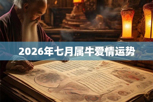 2026年七月属牛爱情运势
