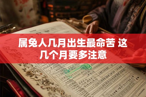 属兔人几月出生最命苦 这几个月要多注意