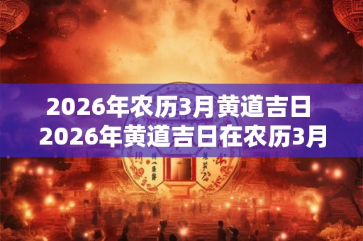 2026年农历3月黄道吉日 2026年黄道吉日在农历3月是哪天