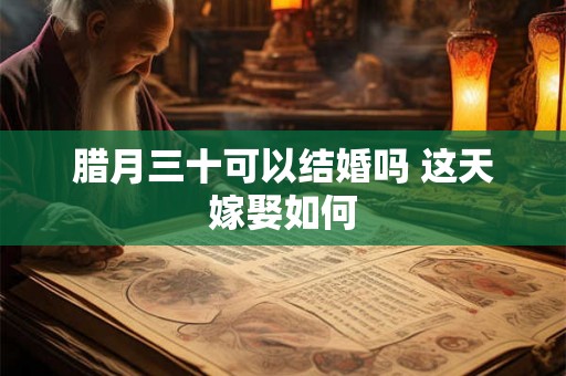 腊月三十可以结婚吗 这天嫁娶如何