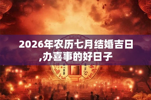 2026年农历七月结婚吉日,办喜事的好日子