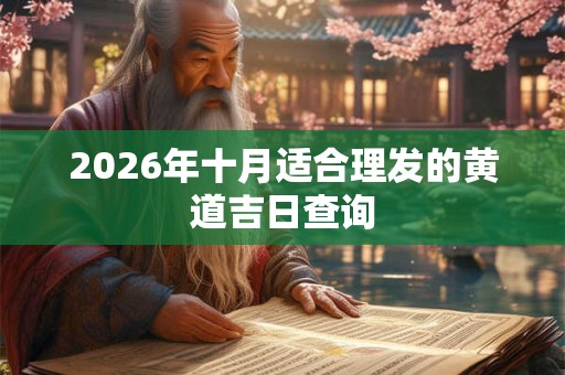 2026年十月适合理发的黄道吉日查询