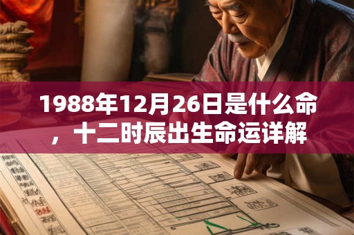 1988年12月26日是什么命，十二时辰出生命运详解