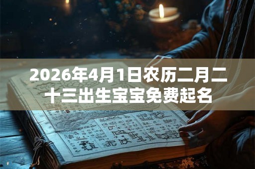 2026年4月1日农历二月二十三出生宝宝免费起名