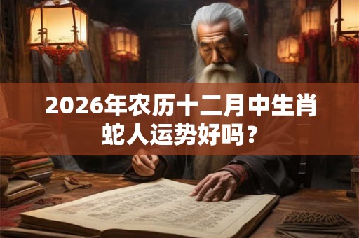 2026年农历十二月中生肖蛇人运势好吗？