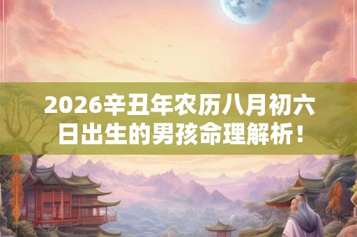 2026辛丑年农历八月初六日出生的男孩命理解析！