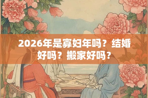 2026年是寡妇年吗？结婚好吗？搬家好吗？
