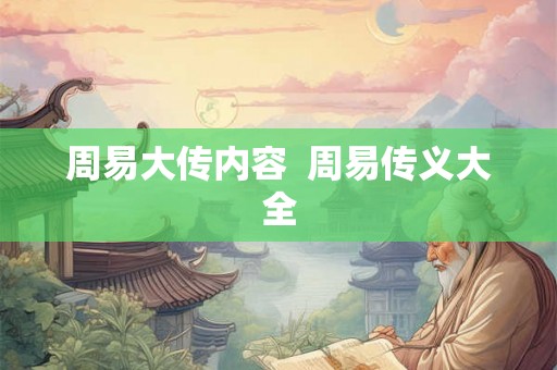 周易大传内容  周易传义大全