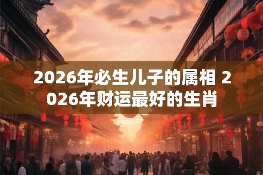 2026年必生儿子的属相 2026年财运最好的生肖
