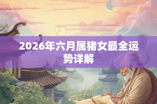 2026年六月属猪女最全运势详解
