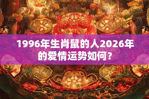 1996年生肖鼠的人2026年的爱情运势如何？