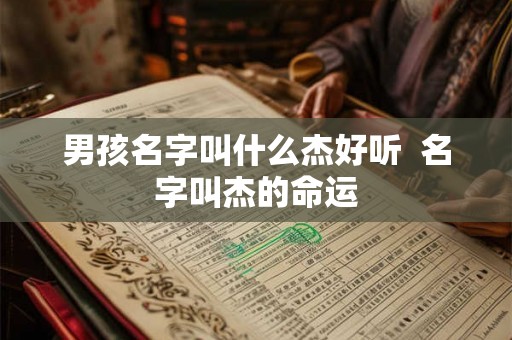男孩名字叫什么杰好听  名字叫杰的命运