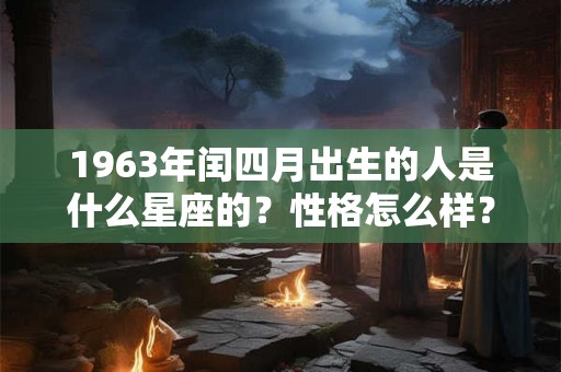 1963年闰四月出生的人是什么星座的？性格怎么样？