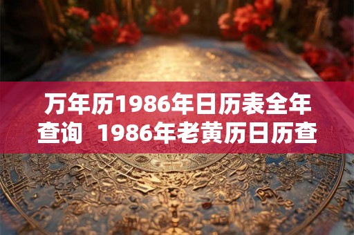 万年历1986年日历表全年查询 1986年老黄历日历查询 万年历1986年日历表全年查询 1986年老黄历日历查询