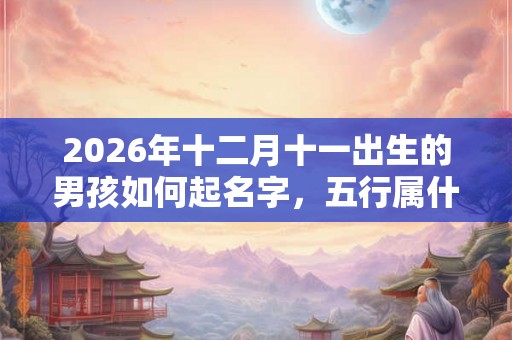 2026年十二月十一出生的男孩如何起名字，五行属什么
