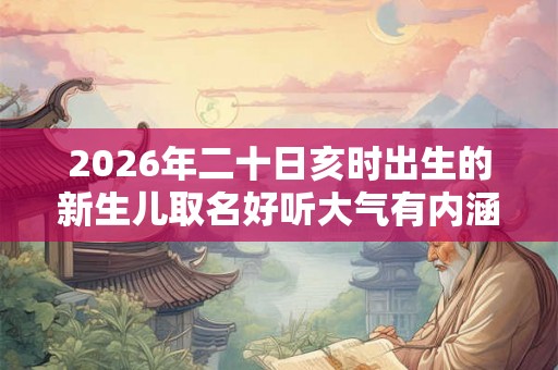 2026年二十日亥时出生的新生儿取名好听大气有内涵