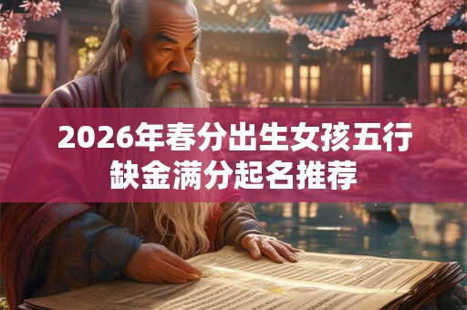 2026年春分出生女孩五行缺金满分起名推荐