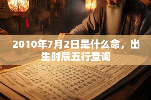 2010年7月2日是什么命，出生时辰五行查询