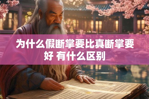 为什么假断掌要比真断掌要好 有什么区别