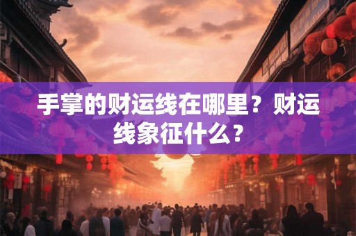 手掌的财运线在哪里?财运线象征什么? 手掌的财运线在哪里?财运线象征什么?