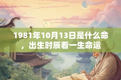 1981年10月13日是什么命，出生时辰看一生命运