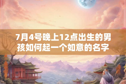 7月4号晚上12点出生的男孩如何起一个如意的名字