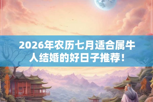 2026年农历七月适合属牛人结婚的好日子推荐! 2026年农历七月适合属牛人结婚的好日子推荐!