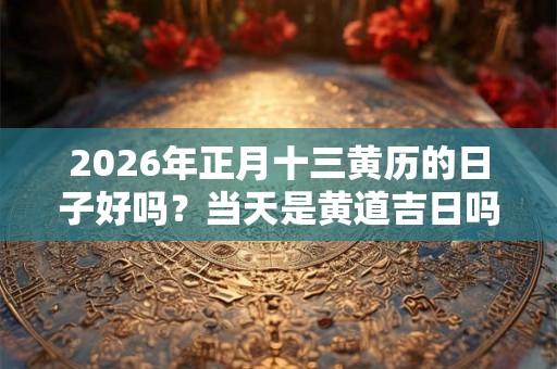2026年正月十三黄历的日子好吗？当天是黄道吉日吗？