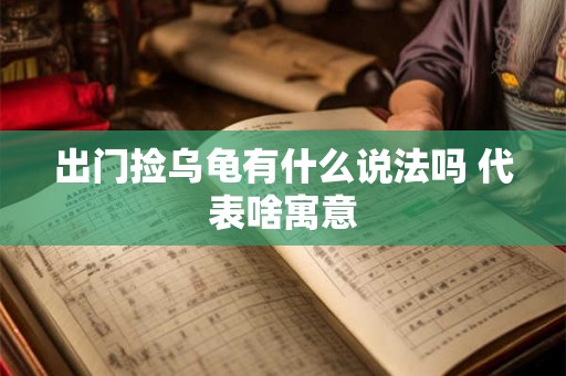出门捡乌龟有什么说法吗 代表啥寓意