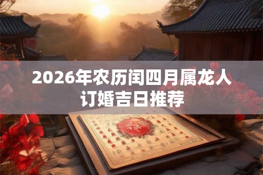 2026年农历闰四月属龙人订婚吉日推荐