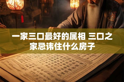 一家三口最好的属相 三口之家忌讳住什么房子