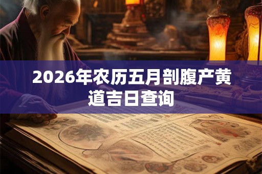 2026年农历五月剖腹产黄道吉日查询