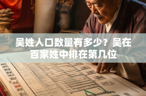 吴姓人口数量有多少？吴在百家姓中排在第几位