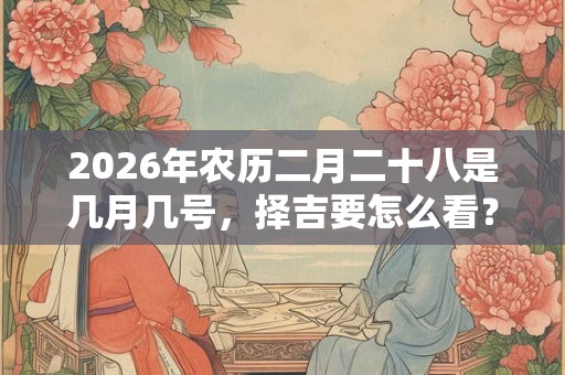2026年农历二月二十八是几月几号，择吉要怎么看？