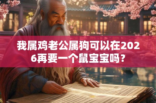 我属鸡老公属狗可以在2026再要一个鼠宝宝吗? 我属鸡老公属狗可以在2026再要一个鼠宝宝吗?