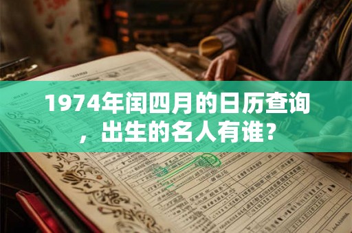 1974年闰四月的日历查询，出生的名人有谁？