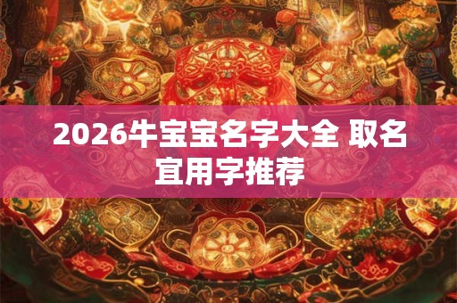 2026牛宝宝名字大全 取名宜用字推荐