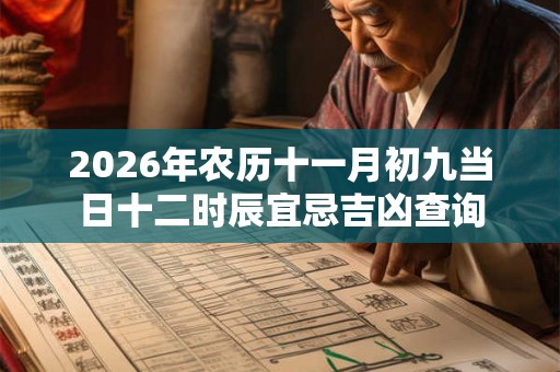 2026年农历十一月初九当日十二时辰宜忌吉凶查询
