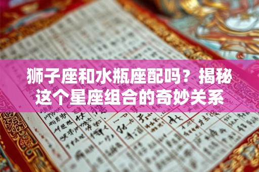 狮子座和水瓶座配吗？揭秘这个星座组合的奇妙关系