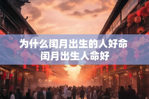 为什么闰月出生的人好命 闰月出生人命好