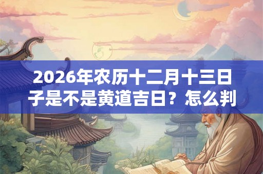 2026年农历十二月十三日子是不是黄道吉日？怎么判断？