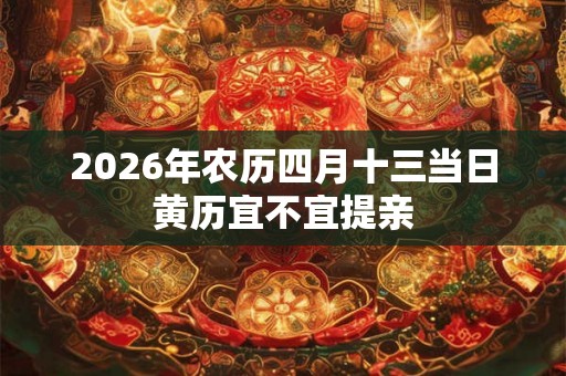 2026年农历四月十三当日黄历宜不宜提亲