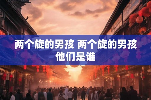 两个旋的男孩 两个旋的男孩他们是谁