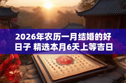2026年农历一月结婚的好日子 精选本月6天上等吉日