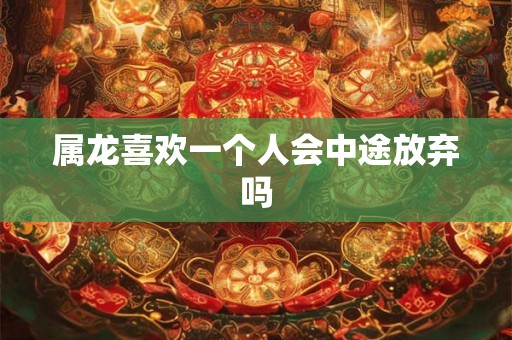 属龙喜欢一个人会中途放弃吗