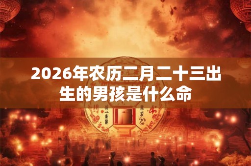 2026年农历二月二十三出生的男孩是什么命