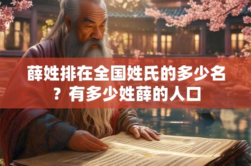 薛姓排在全国姓氏的多少名？有多少姓薛的人口