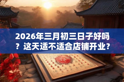 2026年三月初三日子好吗？这天适不适合店铺开业？